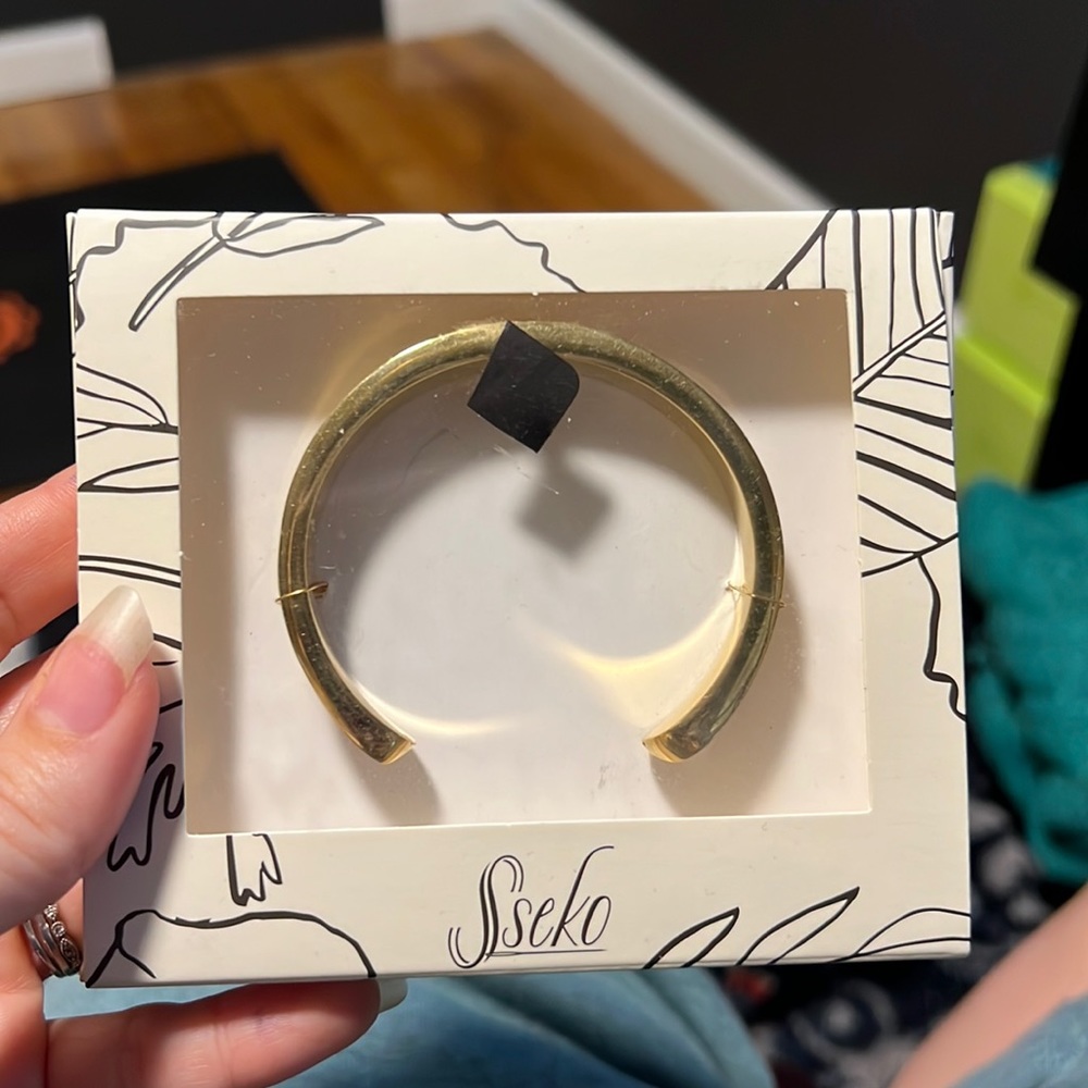 Sseko brass hair tie bangle